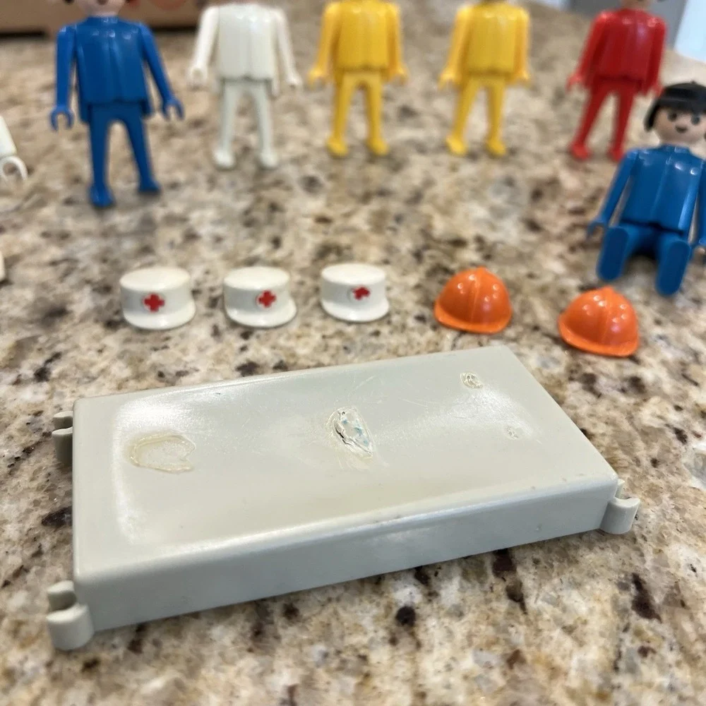 Vintage‎ 70's Playmobil Figures Nurse Medic Fireman Etc Lot. Read